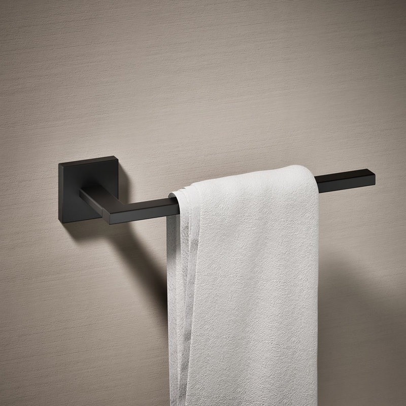 Square Towel Arm, Matte Black
