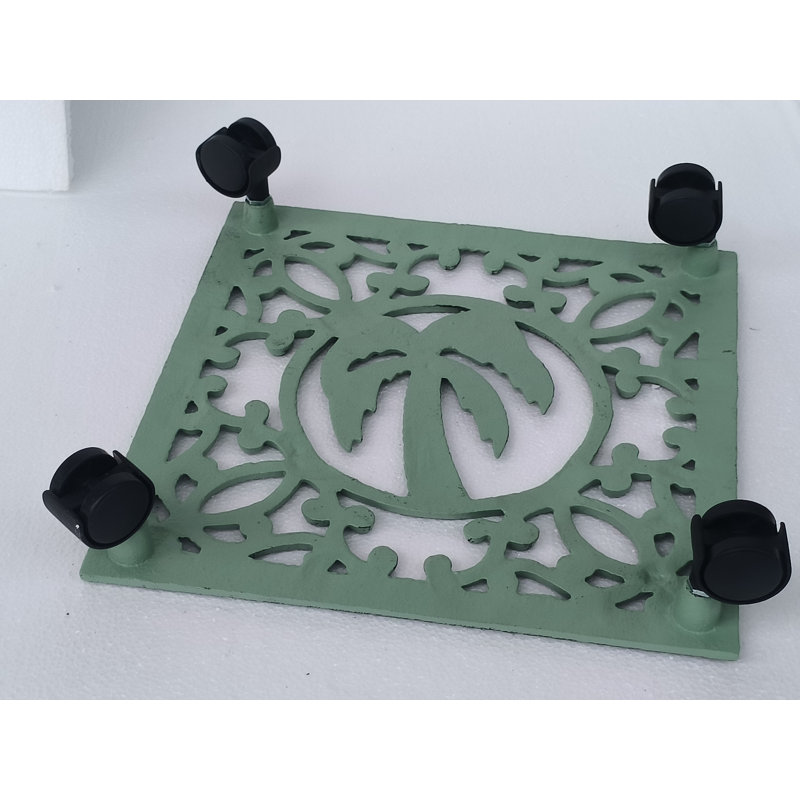 Ensemble de 2 supports à plantes en forme de noix de coco en fonte, Light Green