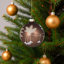 Ornements en forme de boule de Noël en verre 4 carats brun et doré à 4 finitions 3,25 po (80 mm)