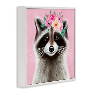 «Rose Florals Raccoon», estampe numérique par Elizabeth Tyndall