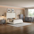 Gerasim 5 Pieces Queen Size Bedroom Furniture Set, White & Gray