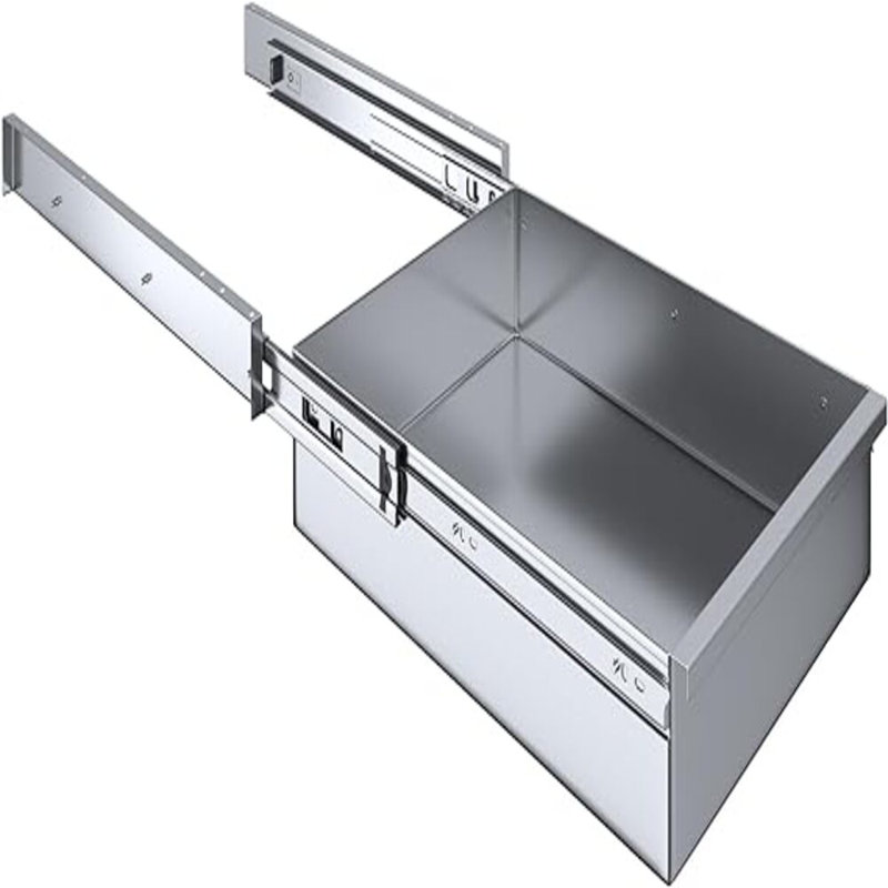 Express KitchQuip 5" H x 15" W x 20" D Stainless Steel Under-Table Commercial Storage Drawer - NSF Certified
