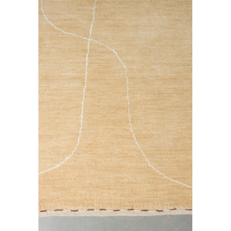 Rug Abstract Area Rug in Beige, Rectangle 5'3" x 7'7"