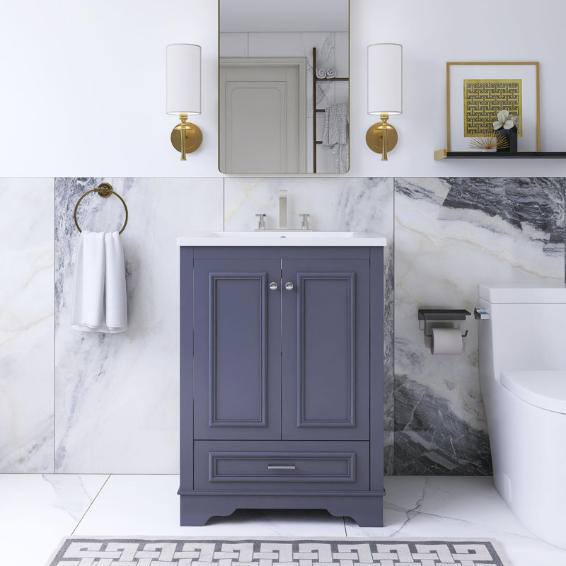 Meuble-lavabo autoportant simple l 36 po x H 34 po, Bleu