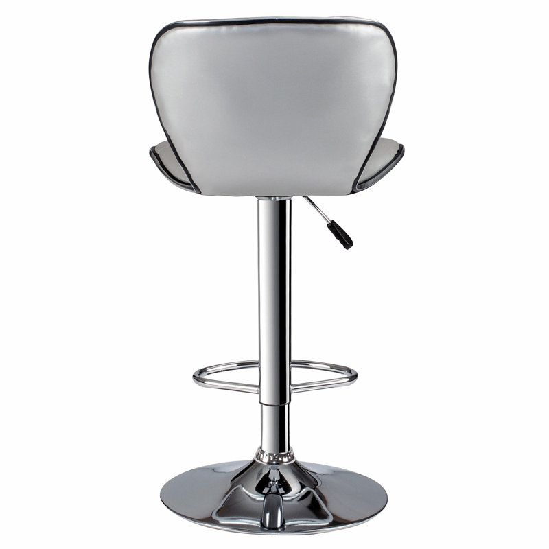 Adjustable Height Barstool In Silver Set Of 2