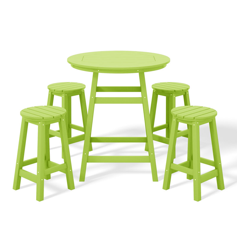 Laguna 5-Piece Round Counter Set, Lemon