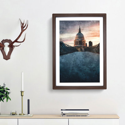 St. Pauls Cathedral In London Abstract Painting - Framed Print
