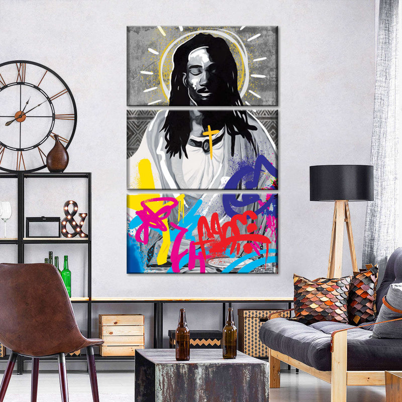 Ensemble de 3 pièces Urban Jesus sur toile, H 24 po x l 38 po x P 1,25 po
