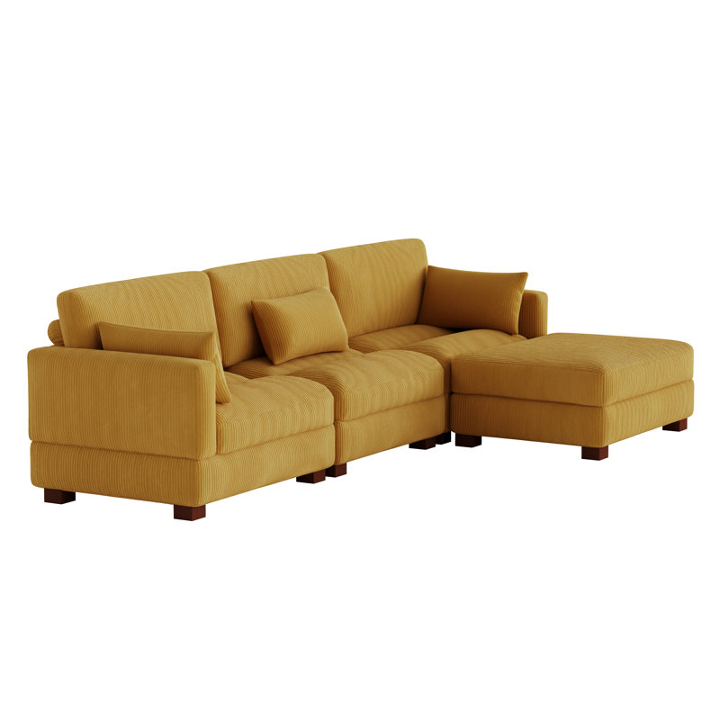Maelina Reversible Modular Corner Sofa, Orange