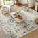Azema Abstract Modern Machine Woven Area Rug in Beige/Blue/Rust