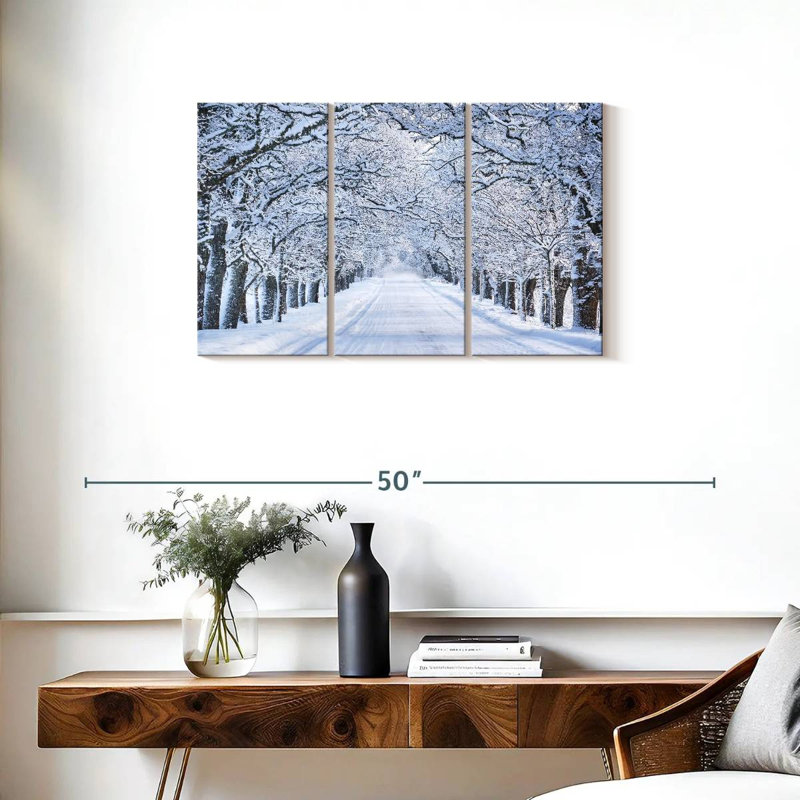 Harnek Snowy Alley Trees, H 20 po x l 33 po