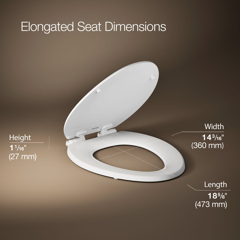 Ridgewood Quiet-Close Compression-Molded Wood Toilet Seat, White, Elongated