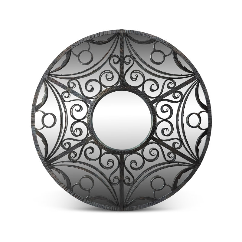 Round Metal Wall Mirror, 36.50" x 36.50