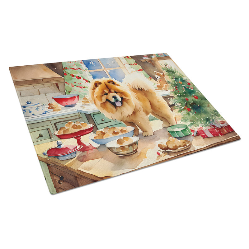 Planche à découper en verre Chow Chow Christmas Cookies