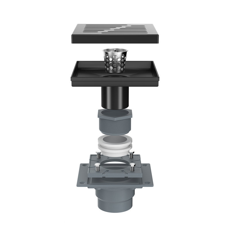 6-inch Black-plated Floor Drain (stainless Steel)