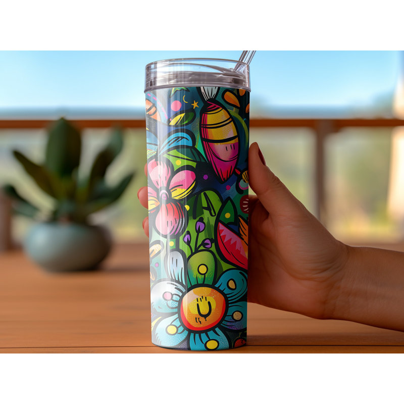 Choose Handmade Tumblers 591ml Vacuum Insulated Stainless Steel (18/8) Travel Tumbler with Straw