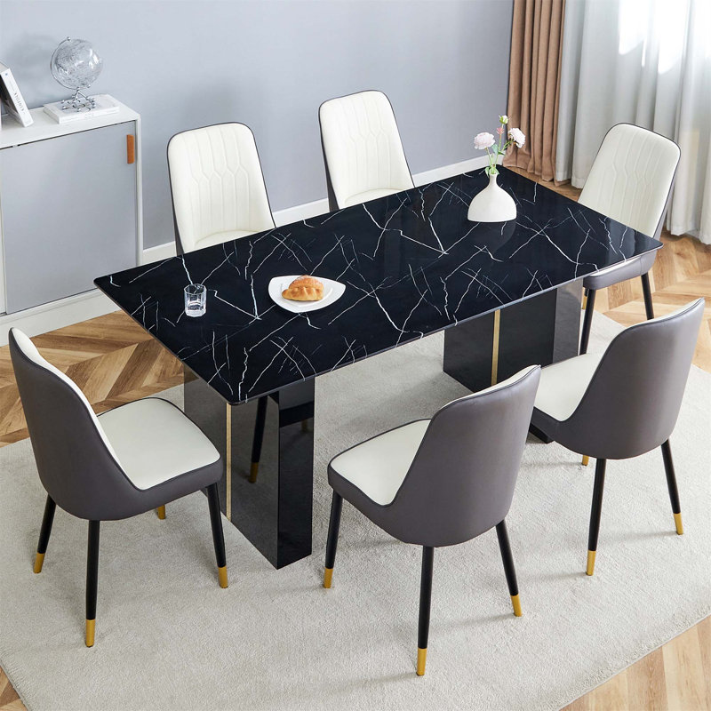 Ensemble de table à manger en verre trempé Howlett, 7