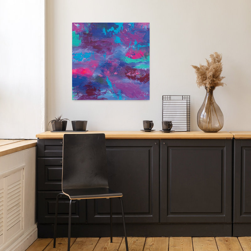 Délice contemporain avec art abstrait bleu, H 18 po x l 18 po