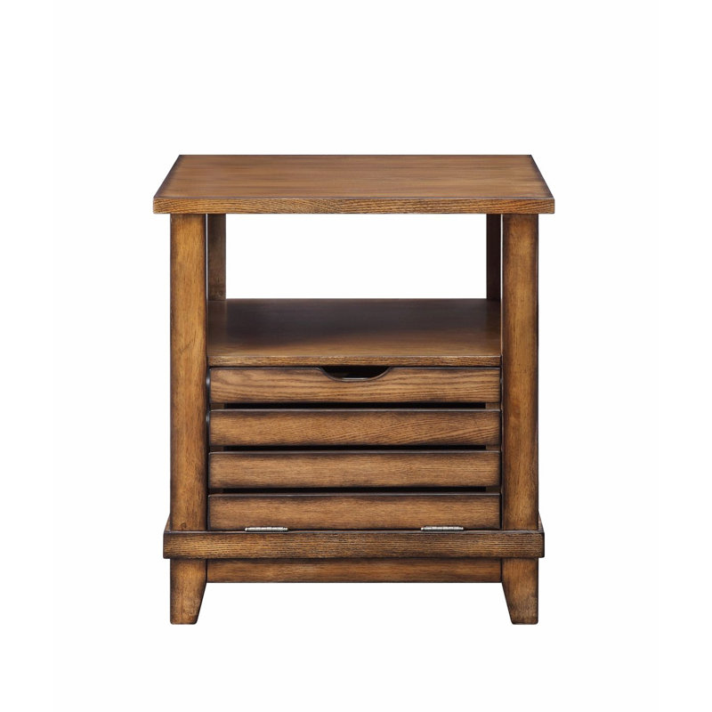 Table de bout avec rangement Kalayah, Brun