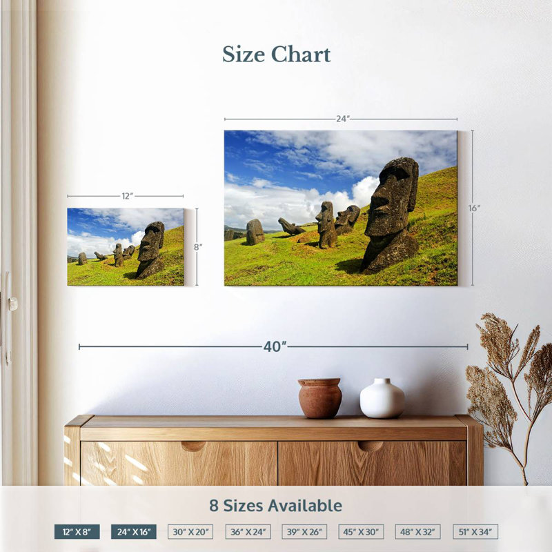 Moai historique, H 16 po x l 24 po