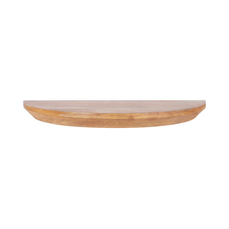 Canvey Half Moon Solid Wood Floating Table Shelf, 2.25" H x 28" W x 14" D