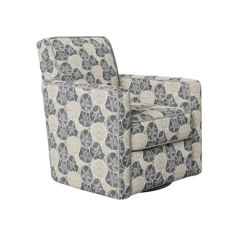 Ballina Swivel Glider Chair, Beige/Blue 100% Polyester