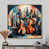 Toile avec cadre flottant or