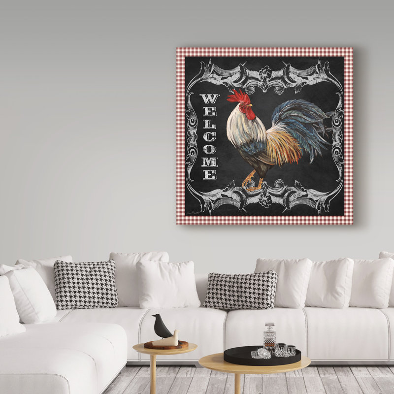 «Welcome Rooster 5» par Deagen, impression sur toile tendue, H 14 po x l 14 po x P 2 po
