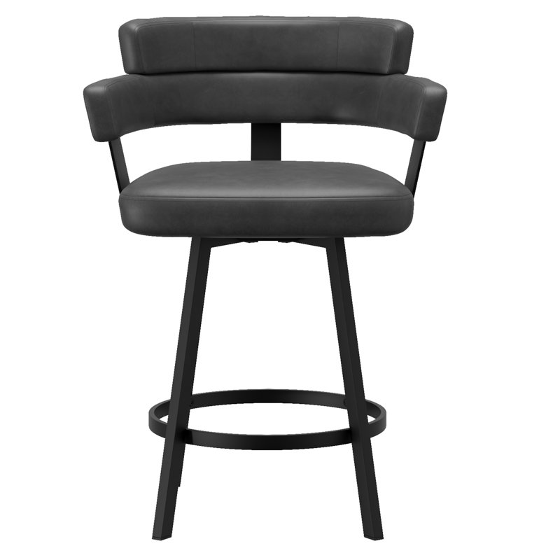 Tabouret de comptoir 26 po Oberon gris anthracite (paquet de 2), Noir anthracite