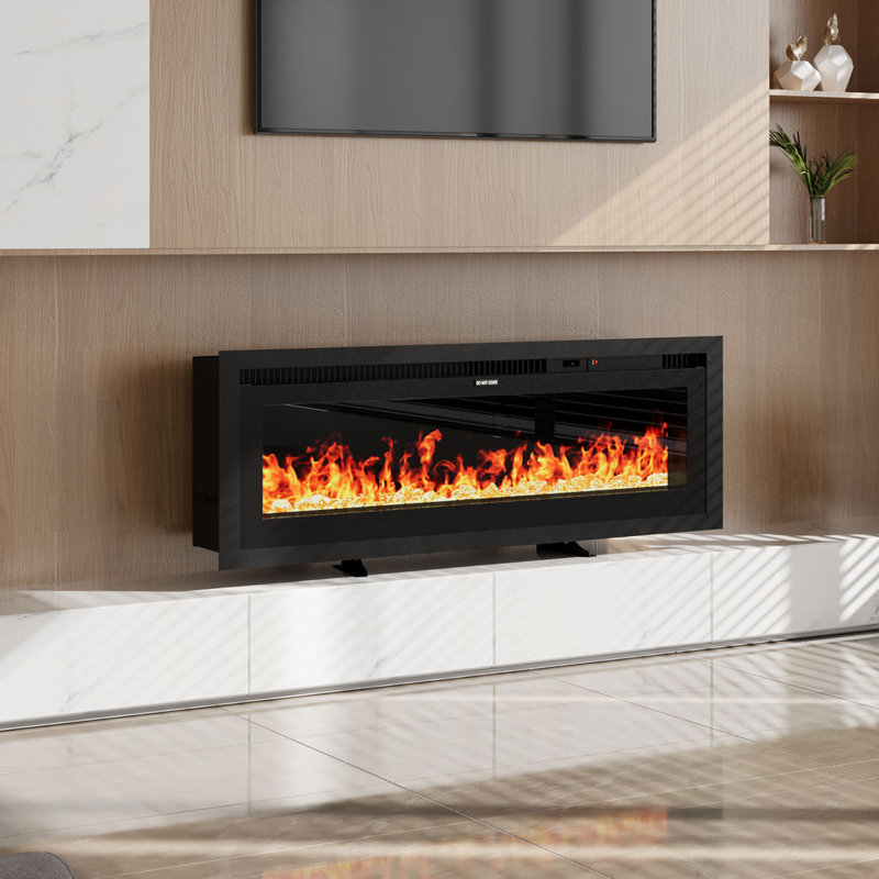 Electric Fireplace with Remote Included, 12 Flame Colours, 45cm H x 106cm W x 14cm D