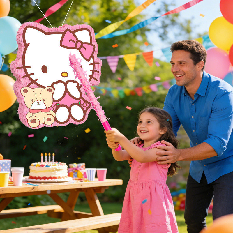 Hello Kitty SquarePants Pinata,Hello Kitty Themed Party Pinata Bundle