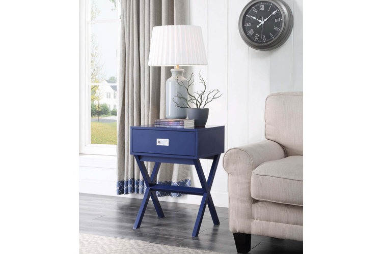 Maison Cross Legs End Table with Storage