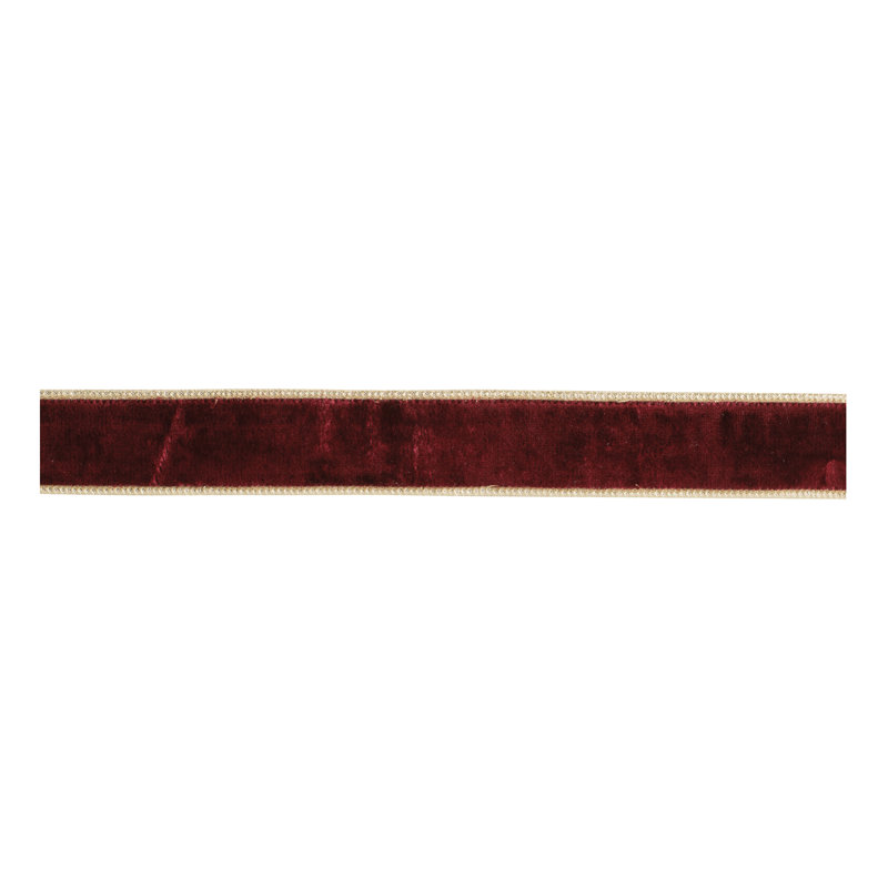 Ruban de velours câblé (ensemble de 2), Rouge, or