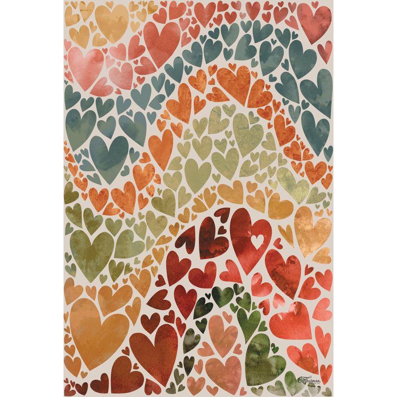 «Heart Waves On Canvas» par Cat Thurman Designs, reproduction, H 12 po x l 8 po