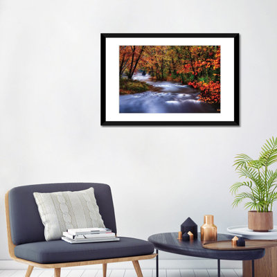 Méandres de la rivière Lamingtorn avec des couleurs d'automne, New Jersey_1PFA
