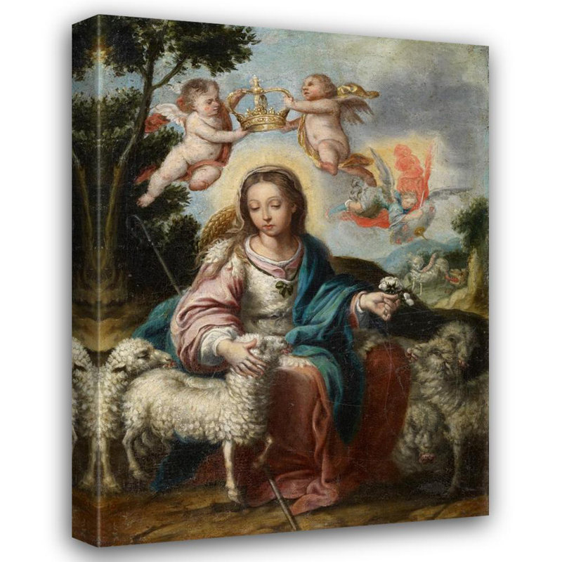 "Divine Shepherdess" par Alonso Miguel De Tovar - Art sur toile tendue avec châssis, H 18 po x l 14 po