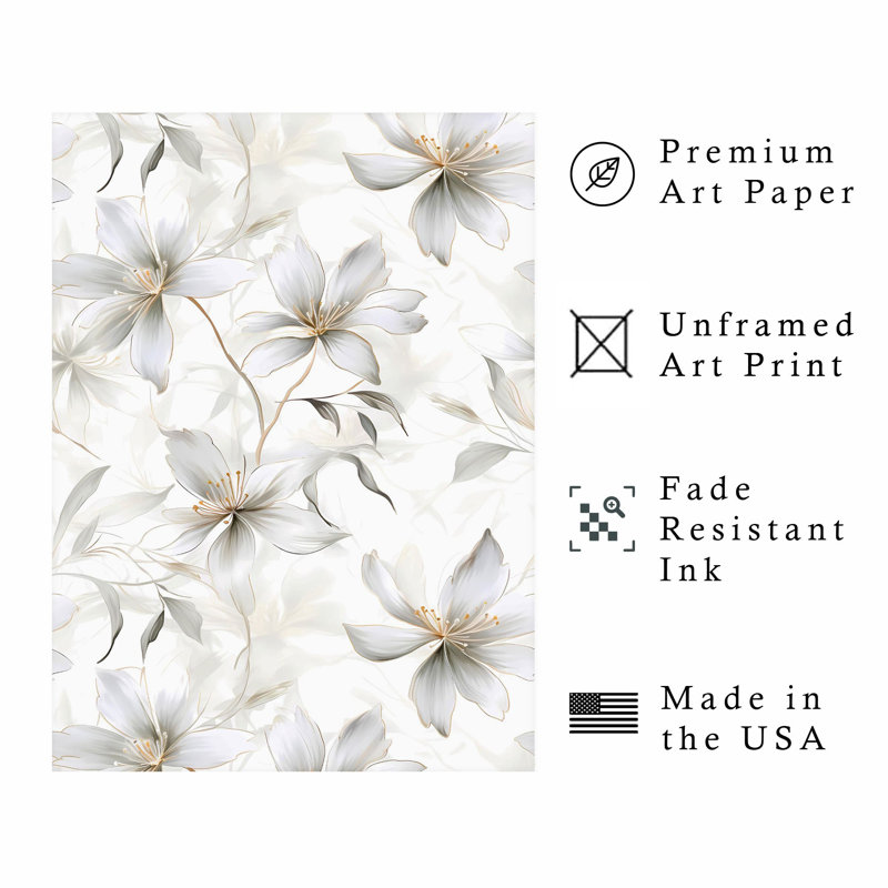 Floral Floral Myst II, reproduction d'art moderne sans cadre, H 14 po x l 11 po
