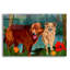  Art mural en verre «Siblings» par Thatgrubgirl, 16 po x 12 po