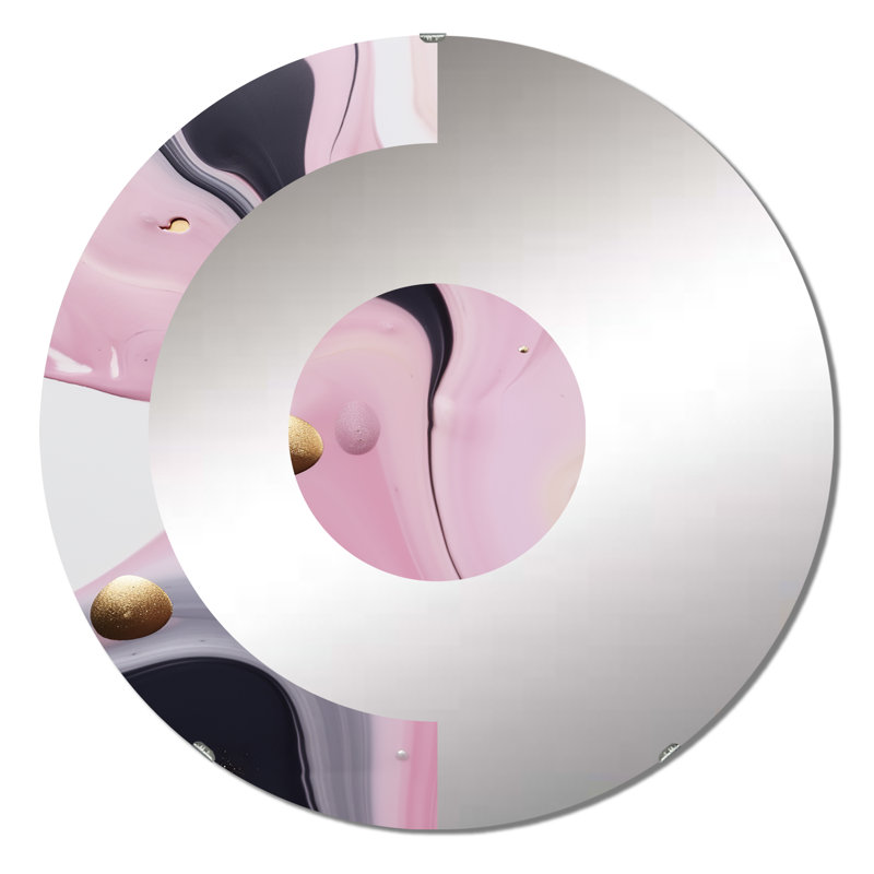 Jaterrious - Miroir mural demi-cercle, 23,6 po x 23,6 po
