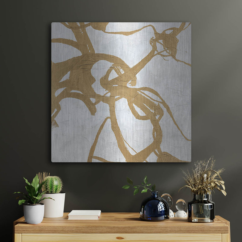  «Goldplay» par Design Fabrikken, art mural en métal, H 24 po x l 24 po