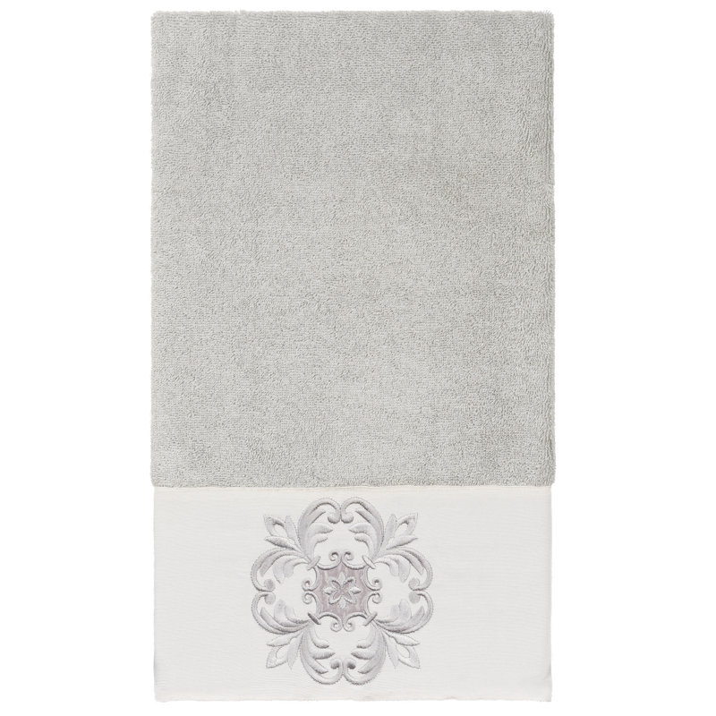 ALYSSA Midweight Bath Towel, Light Gray