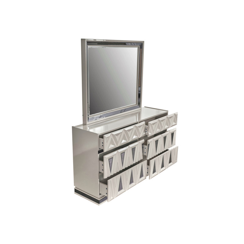 Miroir de style moderne et contemporain fait de bois et d'accents dorés en noir et or (miroir inclus seulement)