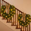 2 pièces couronne de Noël en pin de 20 po Norfolk pour porte d'entrée Couronne de cèdre artificielle verte pré-éclairée avec arc pour porte de Noël, mur, fenêtre, décoration de manteau