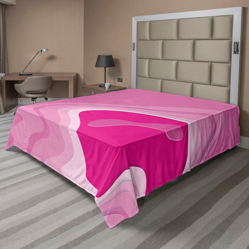 Drap plat moderne de style bohème Ambesonne, Full Flat Sheet, Magenta Pink/Soft Pink Abstract