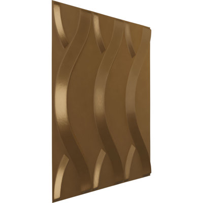 19 5/8"W x 19 5/8"H Nexus EnduraWall Decorative 3D Wall Panel, Metallic Gold Rush (Covers 2.67 Sq. Ft.)