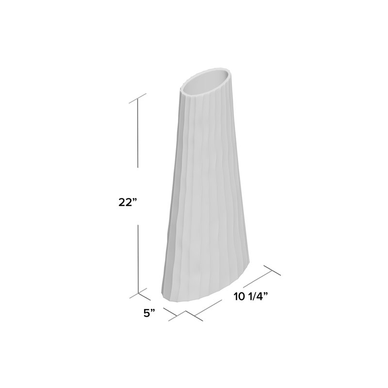 Metal Floor Vase, Graphite Gray, 22" H x 10" W x 10" D