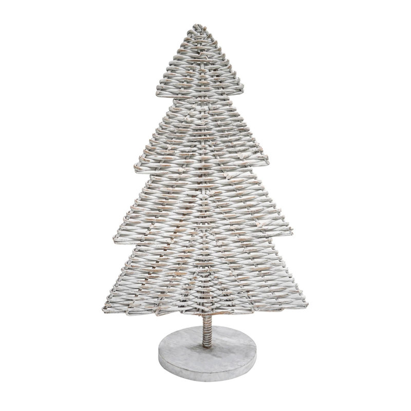 Natural Rattan Floor Standing Christmas Tree Ornament, 80cm H x 50cm W x 25cm D, Natural