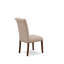 L'ensemble de 3 tables de salle à manger modernes comprend une table ronde en bois avec piédestal et 2 chaises de salle à manger Parson en tissu brun clair et acajou-913428048-913428049
