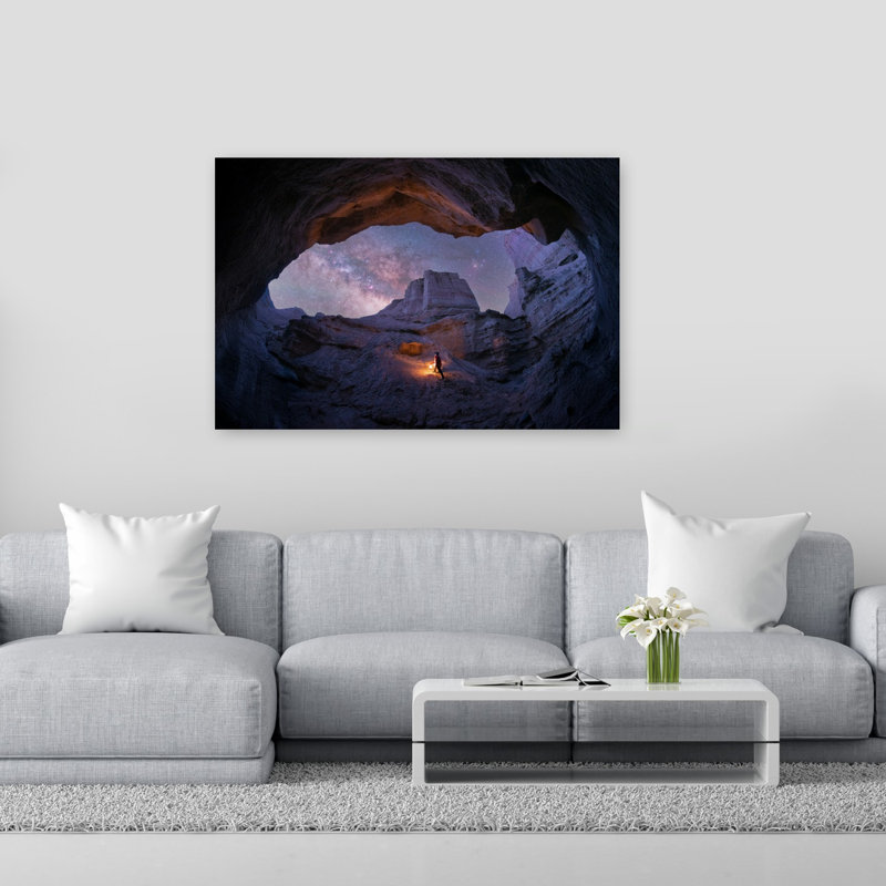 «Milky Way Cave Journey», impression spectaculaire sur un paysage contemporain de montagne, H 40 po x l 60 po