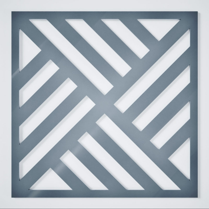 Allen Decorative Fretwork Acrylic Wall Panels, Medium, 15 3/8"W x 15 3/8"H x 1/8"T, Dark Grey, Dark Gray